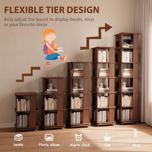 6-Tier Rotating Bookshelf Tower