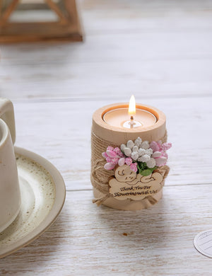 50-Piece Wooden Tealight Candle Holder Set – Baby Shower Party Favors