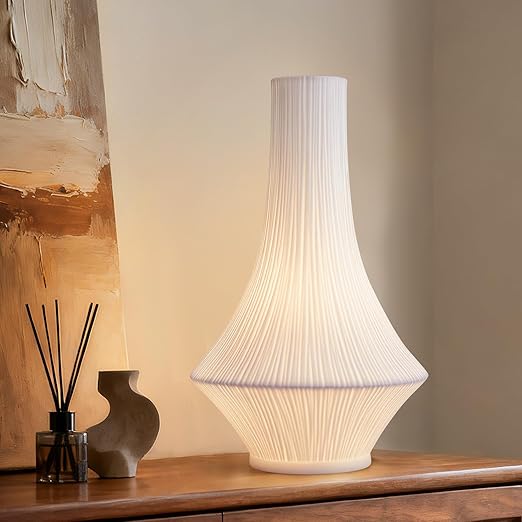 Ceramic Table Lamp – Dimmable, Warm Ambient Light, E12 Bulb Included