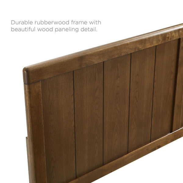 Full Size Wood Headboard – Walnut Mid-Century Modern
