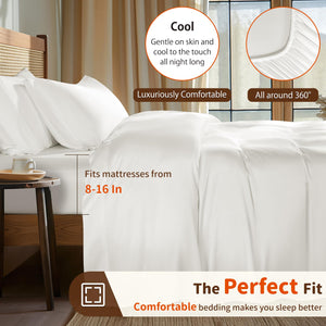 Silk Modal Blend Satin Bed Sheet Set