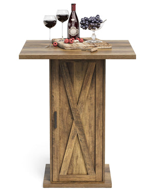 Square Bar Table with 3-Tier Storage Cabinet