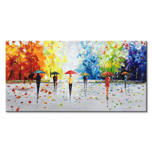 Abstract Landscape Oil Painting on Canvas – Hand Painted Wall Art
