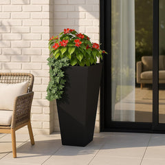 Tapered Metal Planter Box – Black