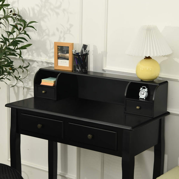 Writing Desk with 4 Drawers & Removable Floating Organizer