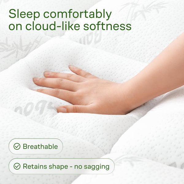 Bamboo Viscose Cooling Mattress Topper – Pillow Top, Deep Pocket, Machine Washable