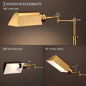 Pharmacy Floor Lamp with Swing Arm & Full-Range Dimming