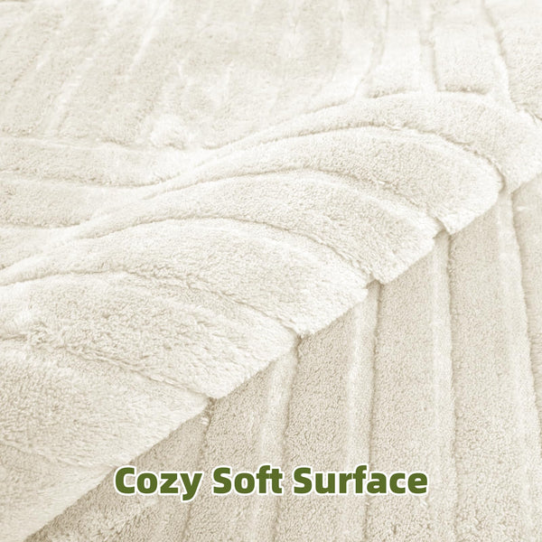 High-Low Pile Area Rug – Washable Soft Indoor Rug with Non-Slip Backing