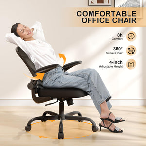 Ergonomic High Back Mesh Office Chair with Flip-Up Arms