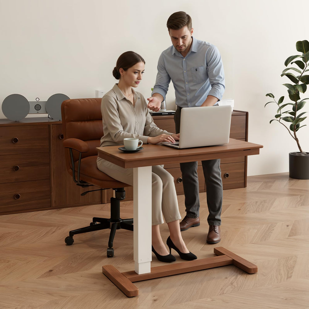 Adjustable Overbed Table with Wheels