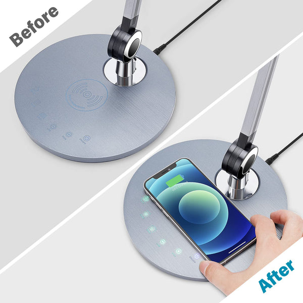 LED Swing Arm Desk Lamp with Wireless Charger
