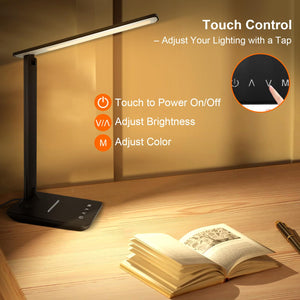 LED Desk Lamp with USB Charging Port