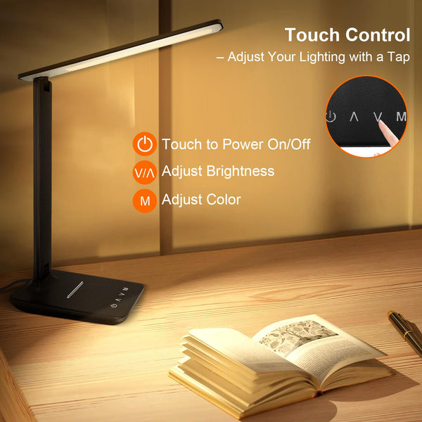 LED Desk Lamp with USB Charging Port