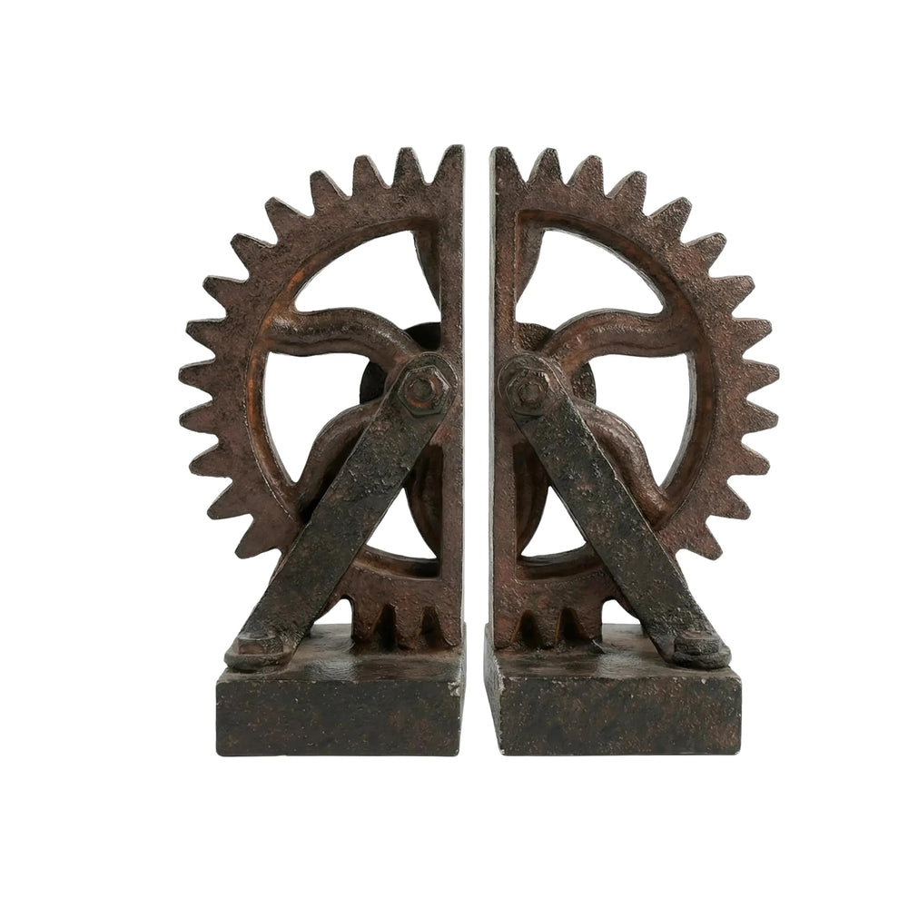 Steampunk Gymnastic Men Bookends – Resin Bronze Finish, 1 Pair