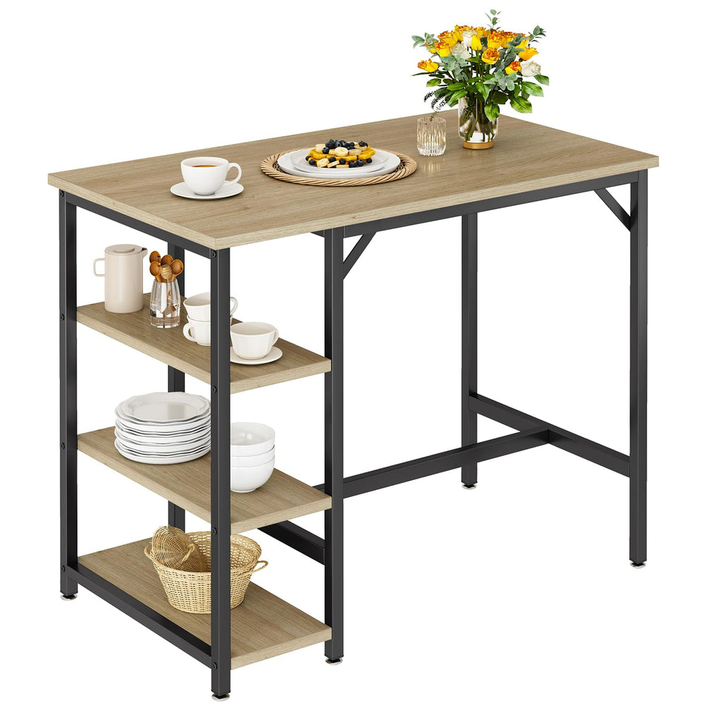 Bar Table with 3 Storage Shelves