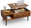Lift Top Coffee Table with Hidden Storage & Shelves
