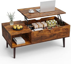 Lift Top Coffee Table with Storage and Hidden Compartment