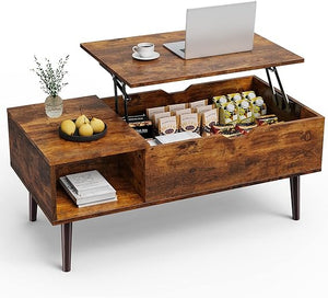 Lift Top Coffee Table with Storage and Hidden Compartment
