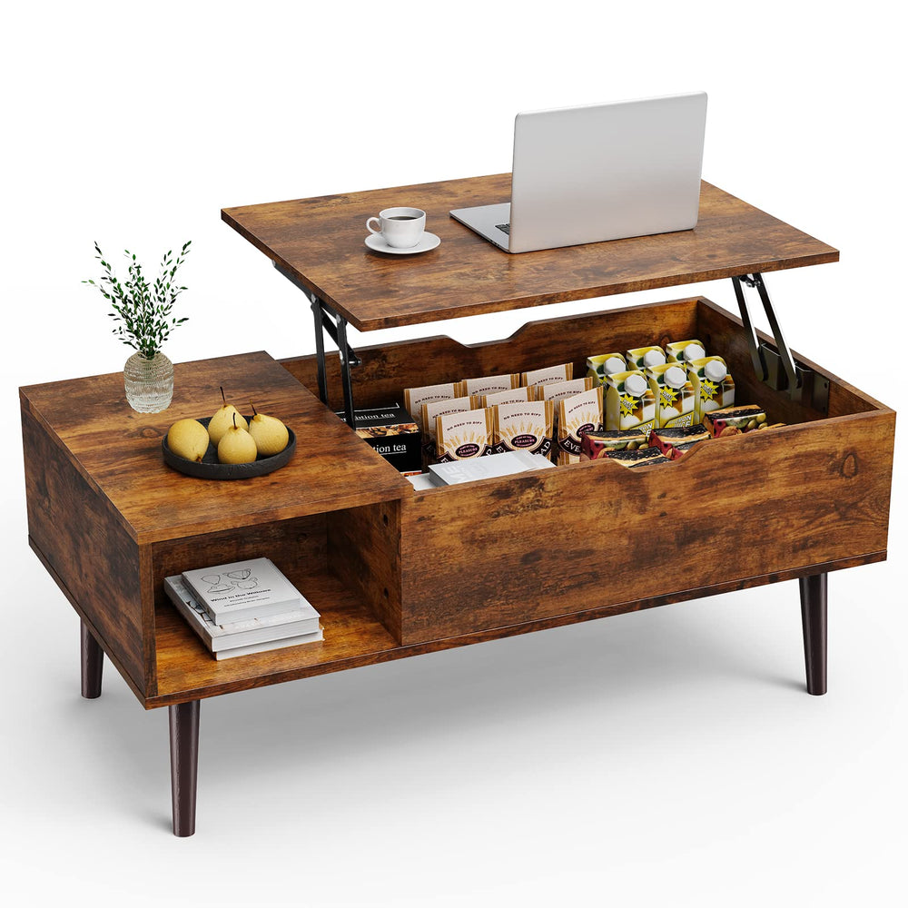 Lift Top Coffee Table with Storage and Hidden Compartment