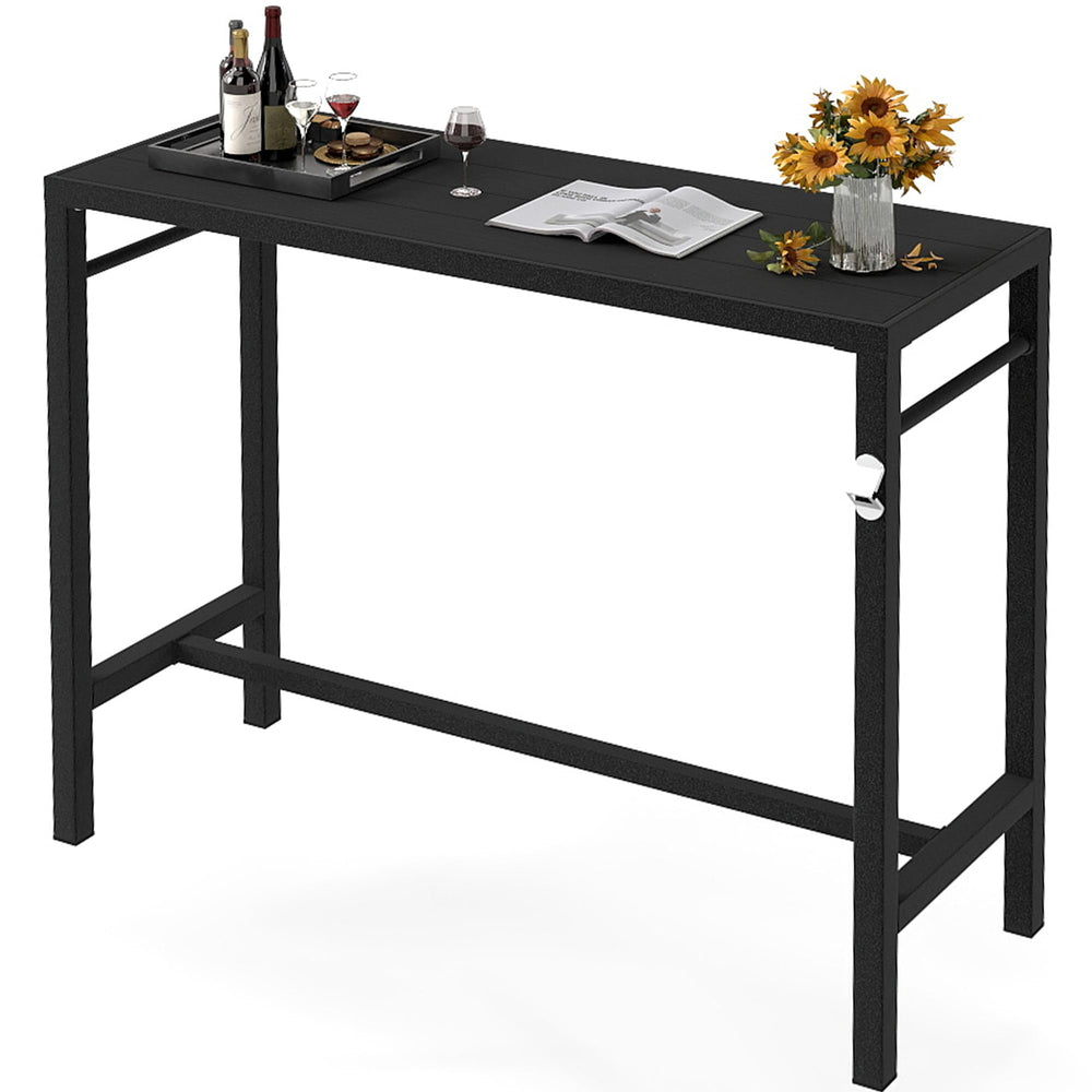 Outdoor Bar Table – Counter Height Pub Table with Bottle Opener