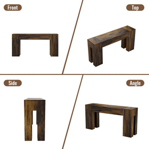 71-Inch Farmhouse Sofa Console Table – Rustic Brown
