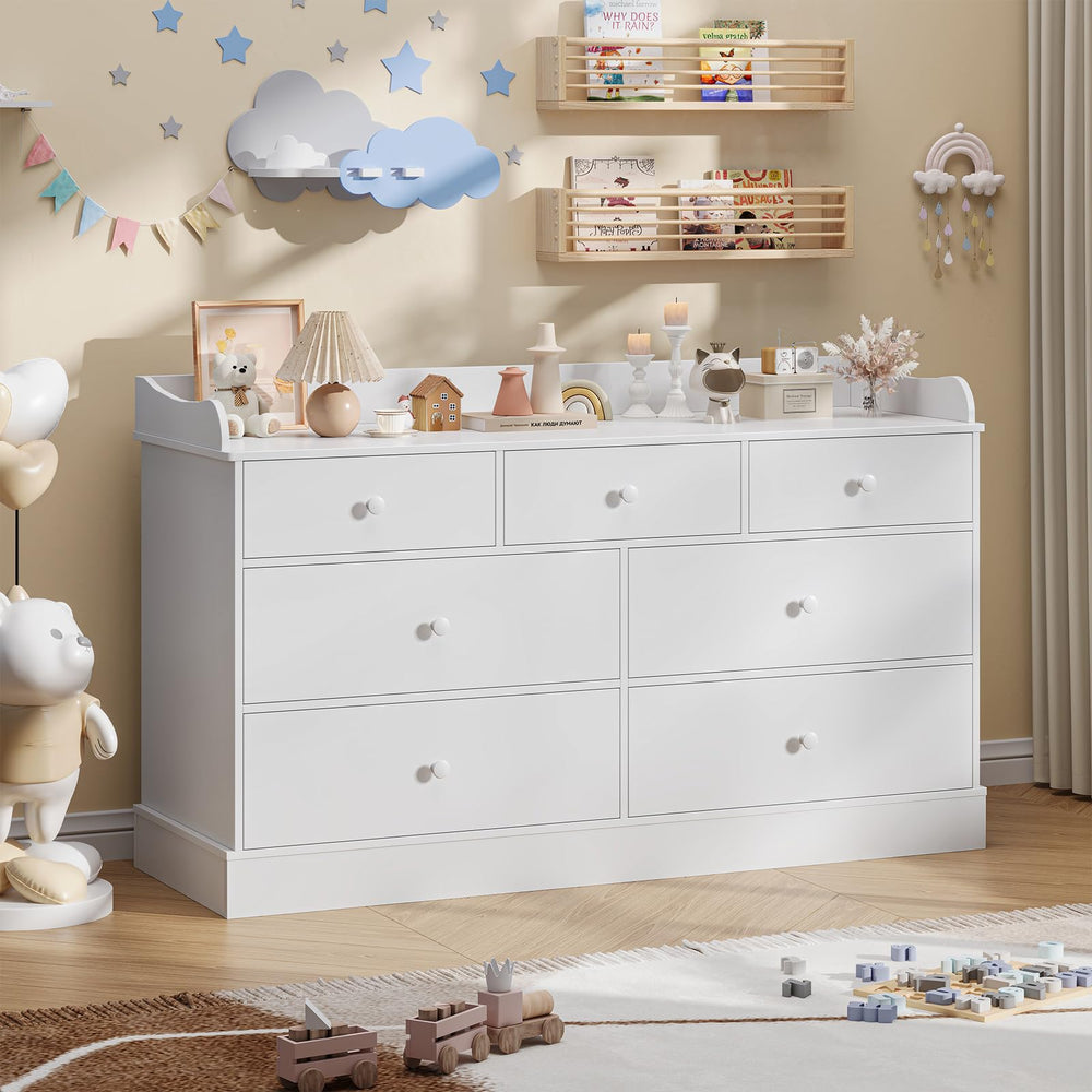 Kids Dresser with 7 Drawers & Large Tabletop