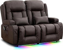 Power Loveseat Recliner Sofa with Massage & Heat