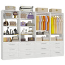 Walk-In Closet System with 12 Drawers, 10 Shelves & 6 Hanging Rods