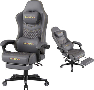 Ergonomic Gaming Chair with Retractable Footrest