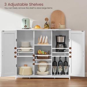 Storage Cabinet with 2 Doors & 4 Shelves