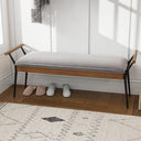 Upholstered Entryway Bench with Metal Legs