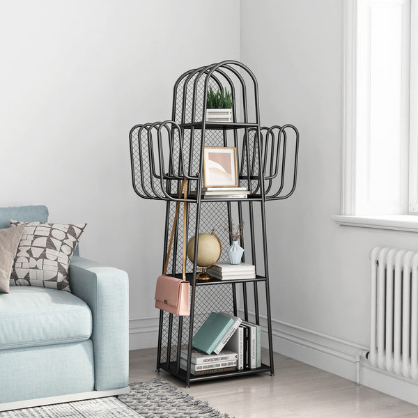 4-Tier Cactus Metal Bookshelf