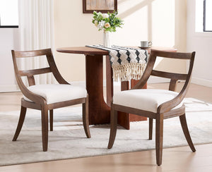 Farmhouse Dining Chairs with Curved Open Back & Padded Seat
