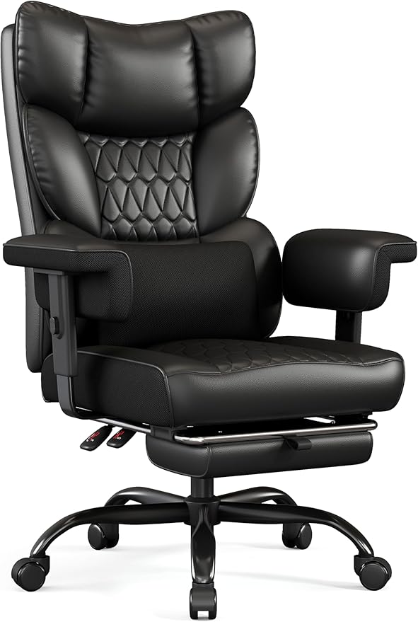 Big & Tall High-Back Executive Office Chair with Footrest