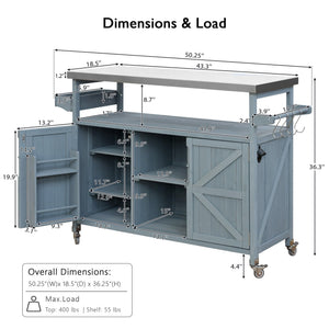 Rolling Outdoor Grill Cart with Storage