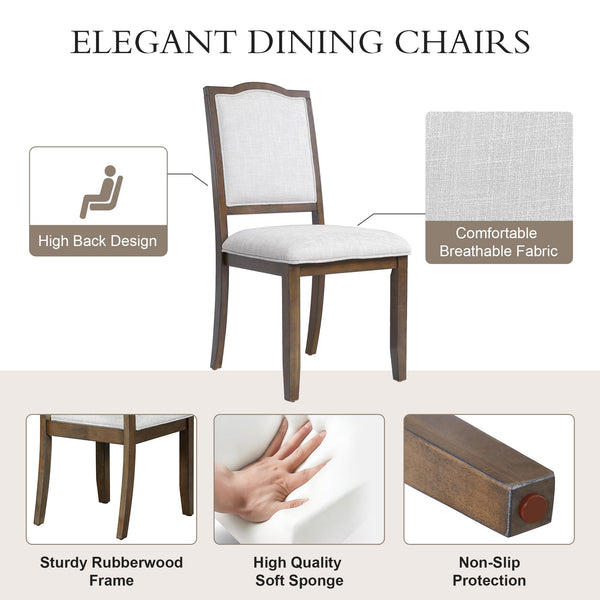 6-Piece Extendable Dining Table Set with Chairs and Bench