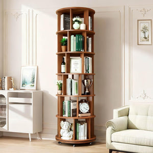6-Tier Rotating Bookshelf Tower