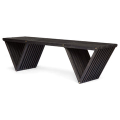 Outdoor Acacia Wood Bench – Dark Gray