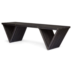 Outdoor Acacia Wood Bench – Dark Gray