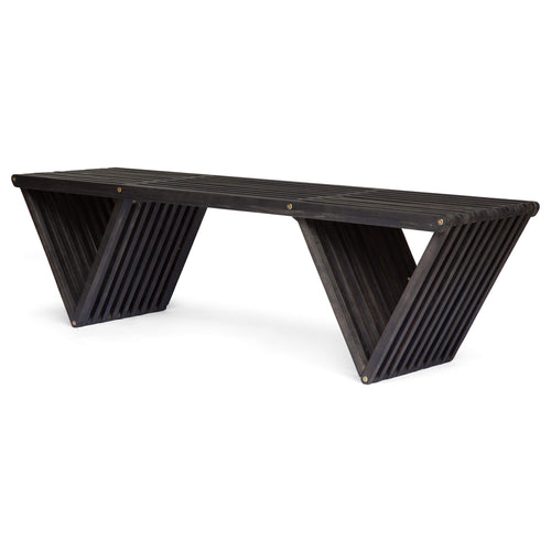 Outdoor Acacia Wood Bench – Dark Gray