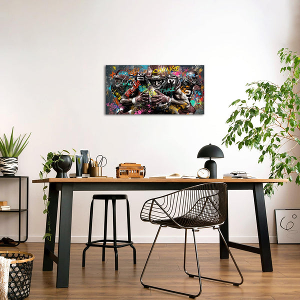 American Football Canvas Wall Art – Sports Graffiti Print 40x20