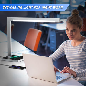 LED Desk Lamp with Charging Station & Type-C Port