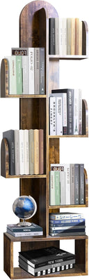 5-Tier Cactus Tree Bookshelf, 50" Tall Wood Storage Rack