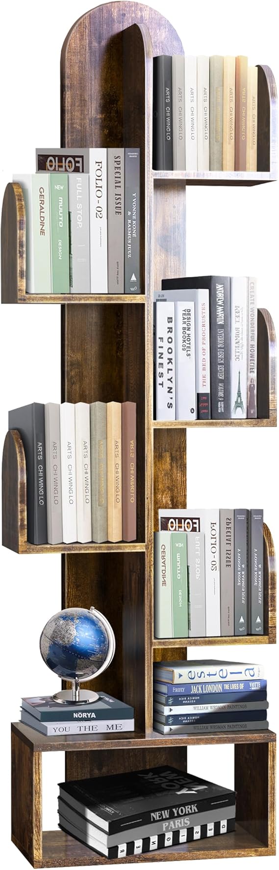 5-Tier Cactus Tree Bookshelf, 50" Tall Wood Storage Rack