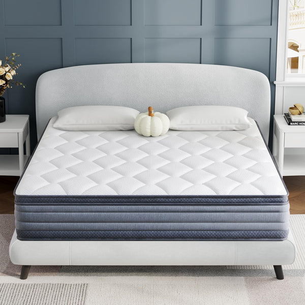 12-Inch Hybrid Mattress | Gel Memory Foam & Pocket Springs | Medium Firm