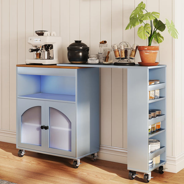 41" Rolling Kitchen Island with Storage