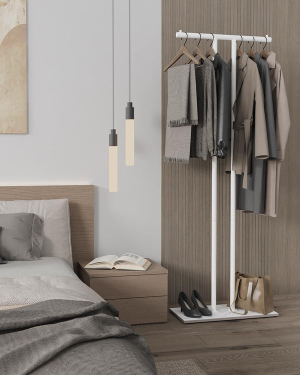 Metal Coat Rack Freestanding with Rock Base