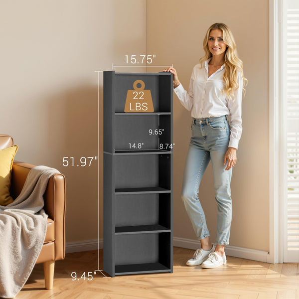 5-Tier Open Bookshelf