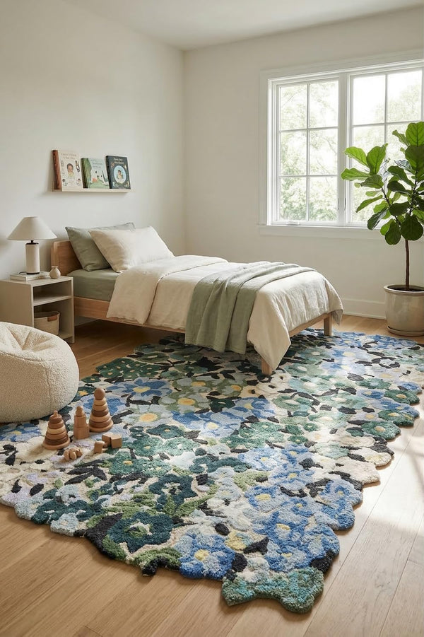 Hand-Tufted Wool Area Rug – Floral Cassia Design