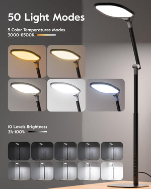 LED Desk Lamp – Adjustable Height, 50 Light Modes, Eye-Care